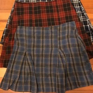 Plaid skirts one size